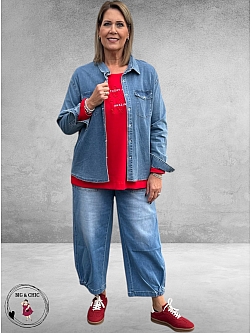 GOZZIP Baggy Broek Clara Light Blue Denim